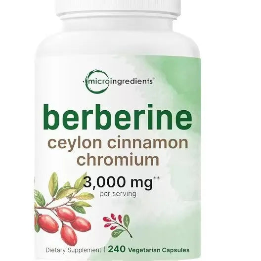 3 Pack Micro Ingredients Berberine with Ceylon Cinnamon, Chromium & Turmeric – 3 x 240 Vegetarian Capsules | 720 Caps Total | Blood Sugar & Metabolism Support