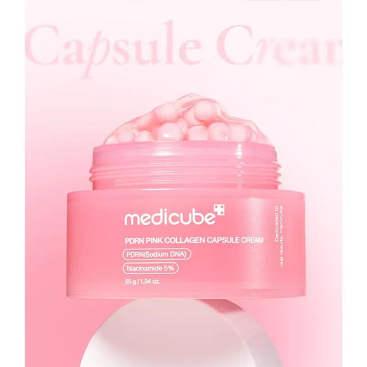 Medicube PDRN Pink Collagen Capsule Cream 55g | Niacinamide 5% + Sodium DNA for Firm, Glowing Skin