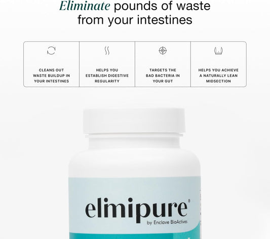 Elimipure Detox & Digestive Health Supplement 90 Capsules (3 Bottles) | Lab Tested & Vegan | Organic Wellness Hub