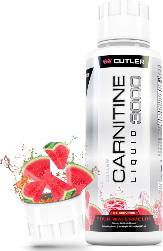 Cutler Carnitine 3000 Liquid 3-Pack | Sour Watermelon | 93 Servings | Lab Tested | Organic Wellness Hub
