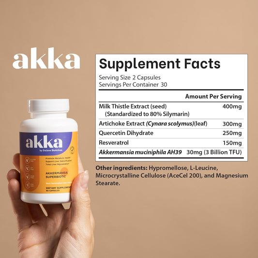 Akka Akkermansia Superbiotic 3 Pack | 180 Capsules Total | Gut & Metabolic Health Support | Organic Wellness Hub