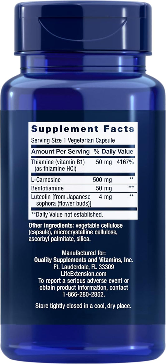Life Extension Super Carnosine 500mg 3-Pack, Protects Muscle Cell Membranes, 180 Vegetarian Capsules - Organic Wellness Hub