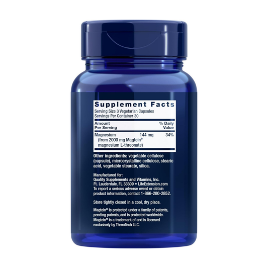 Life Extension Neuro-Mag Magnesium L-Threonate 90 Vegetarian Capsules | Memory & Cognitive Support | Organic Wellness Hub