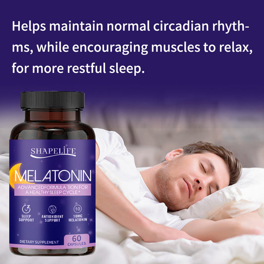 ShapeLife Melatonin 10mg Sleep Support Capsules - Advanced Sleep Formula 60 Count | Organic Wellness Hub