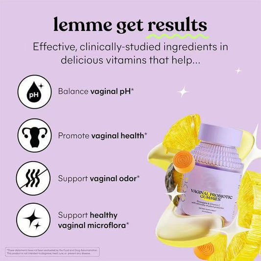Lemme Purr Vaginal Probiotic Gummies | Pineapple & Vitamin C | Clinically-Studied | 60 Gummies