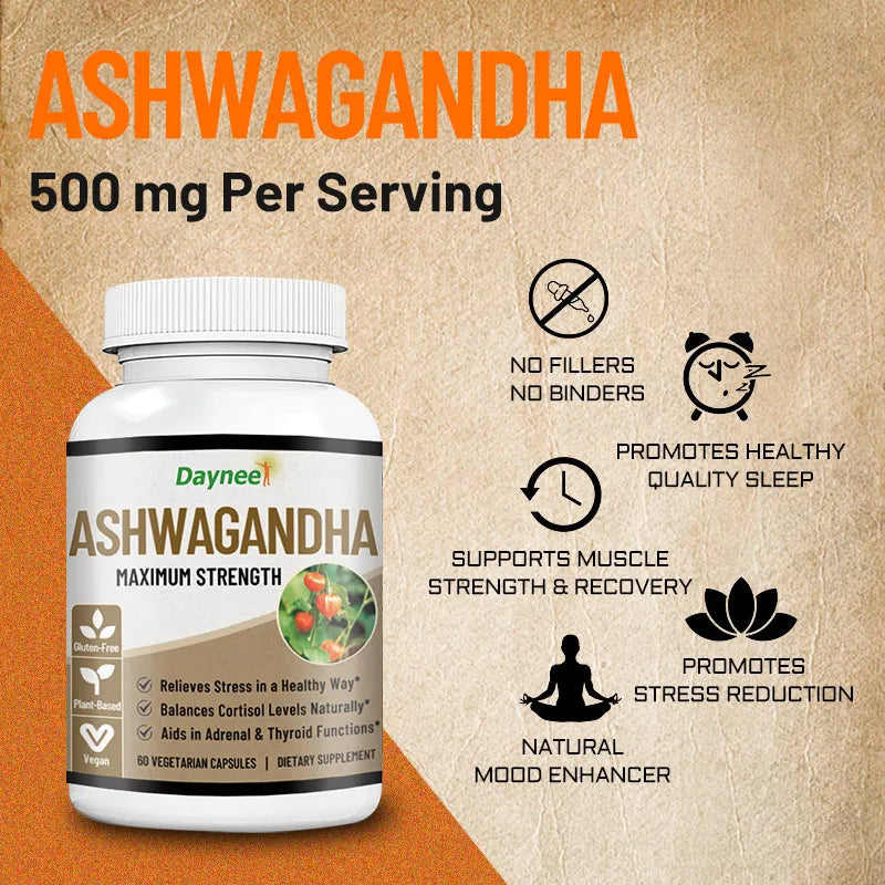 Ashwagandha Maximum Strength - 3 Pack Bundle, 180 Vegetarian Capsules, Stress & Cortisol Support, Vegan | Organic Wellness Hub