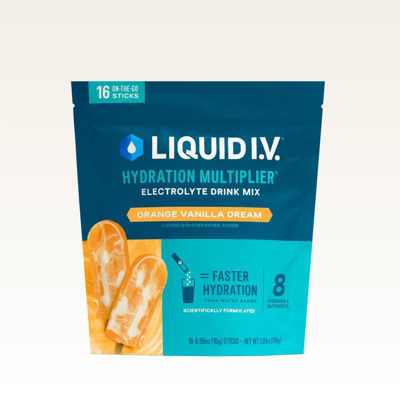 Liquid I.V. Hydration Multiplier Electrolyte Drink Mix Orange Vanilla Dream - 16 Stick Packs | Organic Wellness Hub