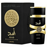 Lattafa Asad Eau de Parfum 100ml - Long Lasting Woody Spicy Men's Perfume | Organic Wellness Hub