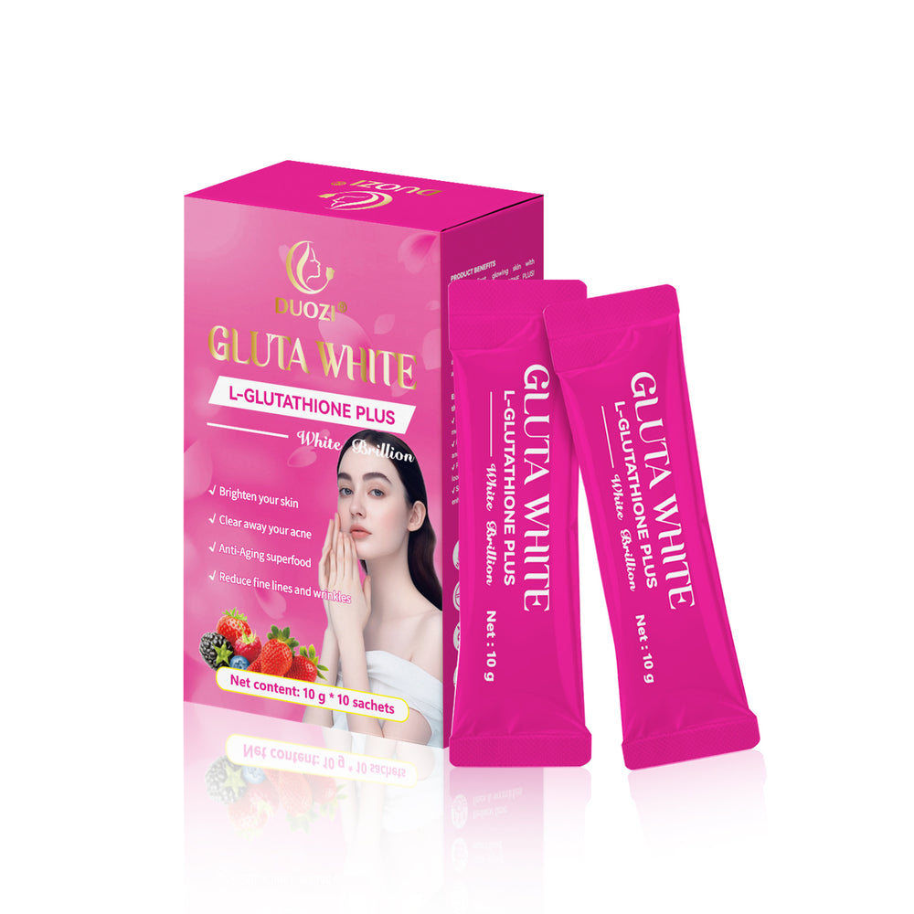 Duozi Gluta White L-Glutathione Plus | Skin Brightening, Acne Clearing & Anti-Aging Sachets 10g x 10 - Lab Tested | Organic Wellness Hub