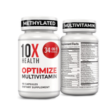 10X Health Optimize Multivitamin | Methylated 34-in-1 Formula | Vitamin B12 as Hydroxocobalamin, Methylfolate & CoQ10 | 90 Capsules - Organic Wellness Hub