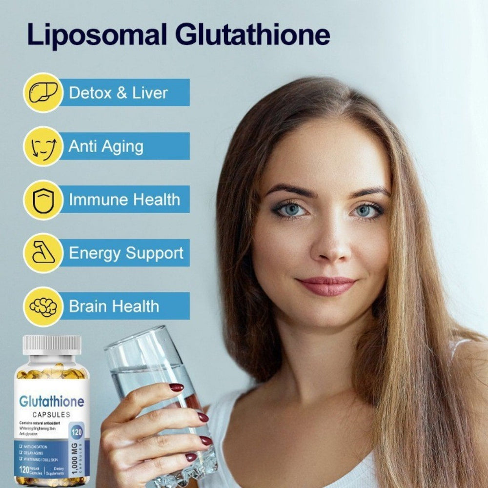 Glutathione Capsules 1000mg | Natural Antioxidant Skin Brightening Whitening Anti-Glycation & Anti-Aging | 120 Capsules | Organic Wellness Hub