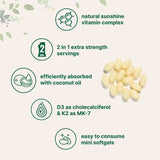 Vitamin D3 K2 10000 IU + 200mcg Supplement | Extra Strength with Coconut Oil | K2 as MK-7 | 180 Softgels | Immune Support | GMO-Free | Gluten-Free | Lab Tested - Organic Wellness Hub