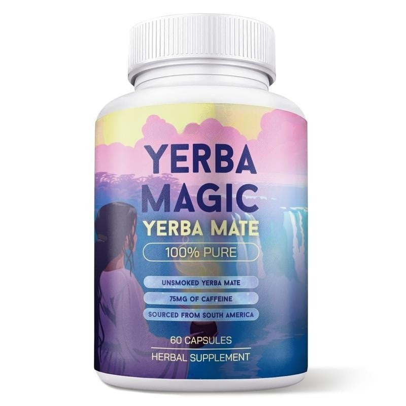 Yerba Magic Yerba Mate Capsules | 100% Pure Unsmoked | 75mg Caffeine | South American Herbal Supplement ? 60 Capsules