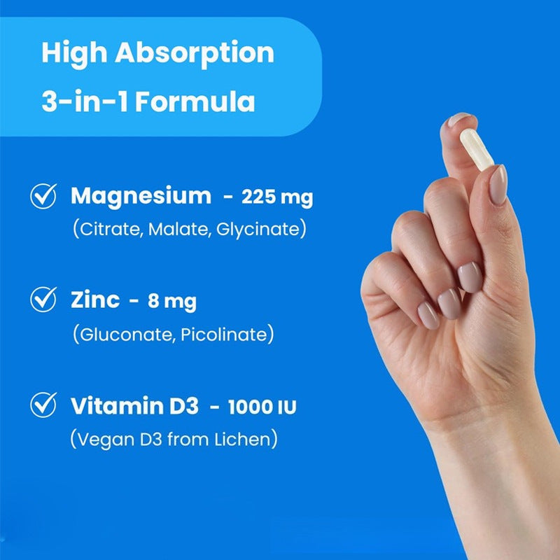 Clapp Magnesium Zinc Vitamin D3 225mg | 60 Cap | Organic Wellness Hub