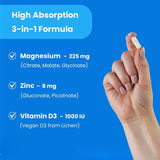 Clapp Magnesium Zinc Vitamin D3 225mg | 60 Cap | Organic Wellness Hub