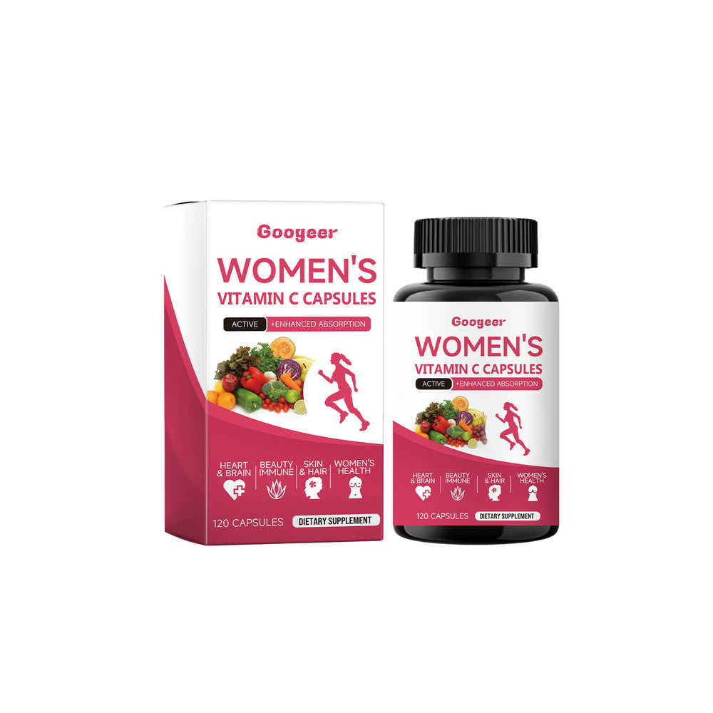 Googeer Women's Vitamin C Capsules 120ct - Heart, Skin, Hair & Immune Support | Organic Wellness Hub