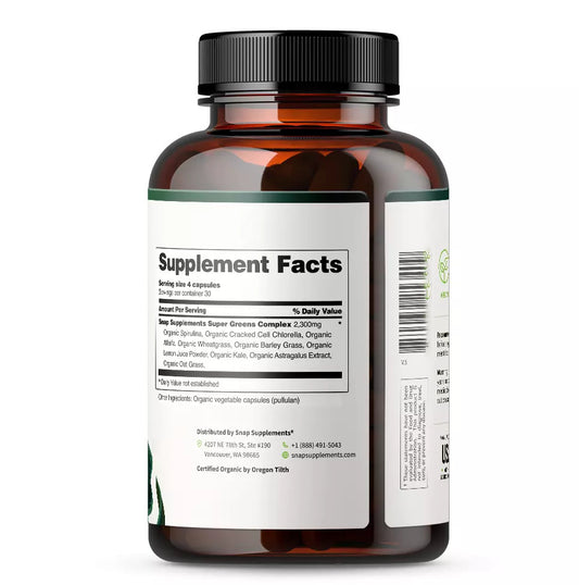 Organic Spirulina & Chlorella Capsules 120 Count | Super Greens Detox Supplement | Organic Wellness Hub