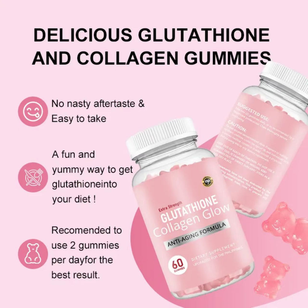 Extra Strength Glutathione Collagen Glow Gummies | Anti-Aging Formula | 60 Gummies | FDA Approved | Lab Tested | Skin Brightening | Organic Wellness Hub