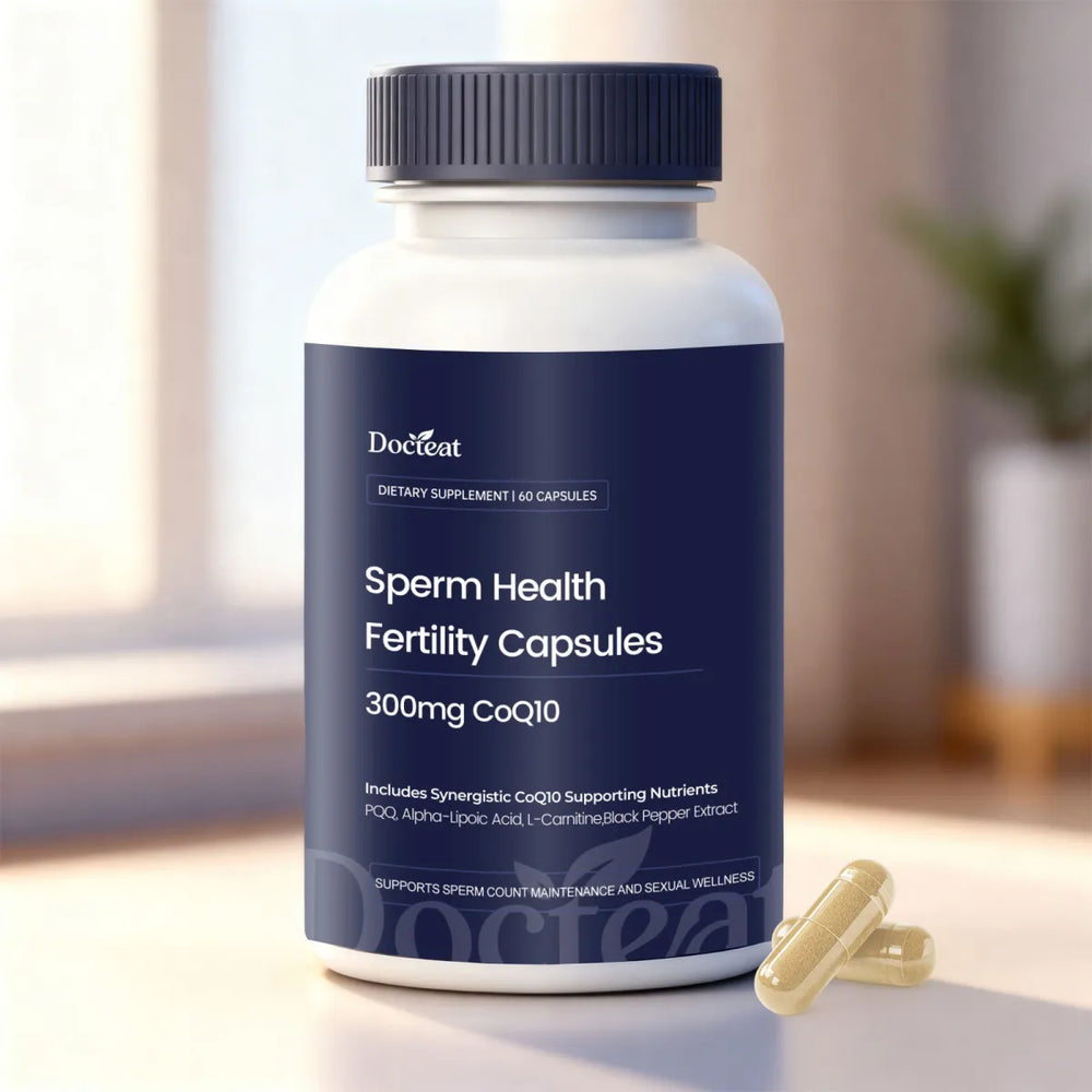 Docreat Sperm Health Fertility Capsules 300mg CoQ10 180 Capsules (3 Pack) – Advanced Male Fertility & Reproductive Support | Organic Wellness Hub