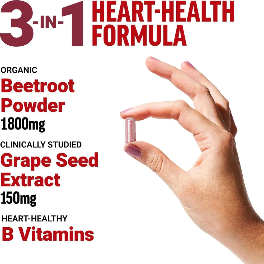 Total Beets 1800mg Beet Root Capsules 90 Veg Capsules (3 Bottles) | Nitric Oxide & Circulation Support | Organic Wellness Hub
