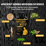 Potency Wood Male Vitality Supplement | Muira Puama, Ginkgo Biloba & Ginseng | 60 Vegetarian Capsules | Made in USA by YFSup