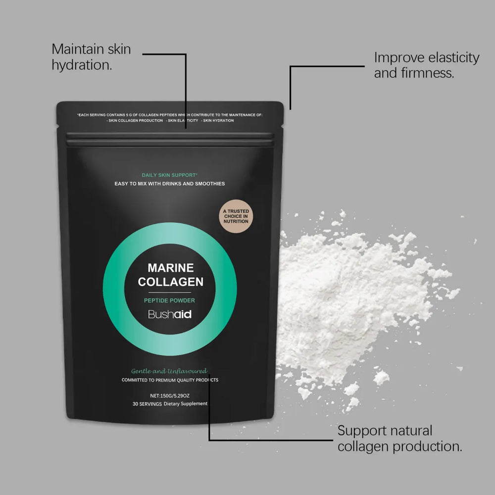 Bushaid Marine Collagen Peptide Powder 3-Pack Bundle | 450g | 90 Servings | Lab Tested | Best Value Skin Supplement — Organic Wellness Hub