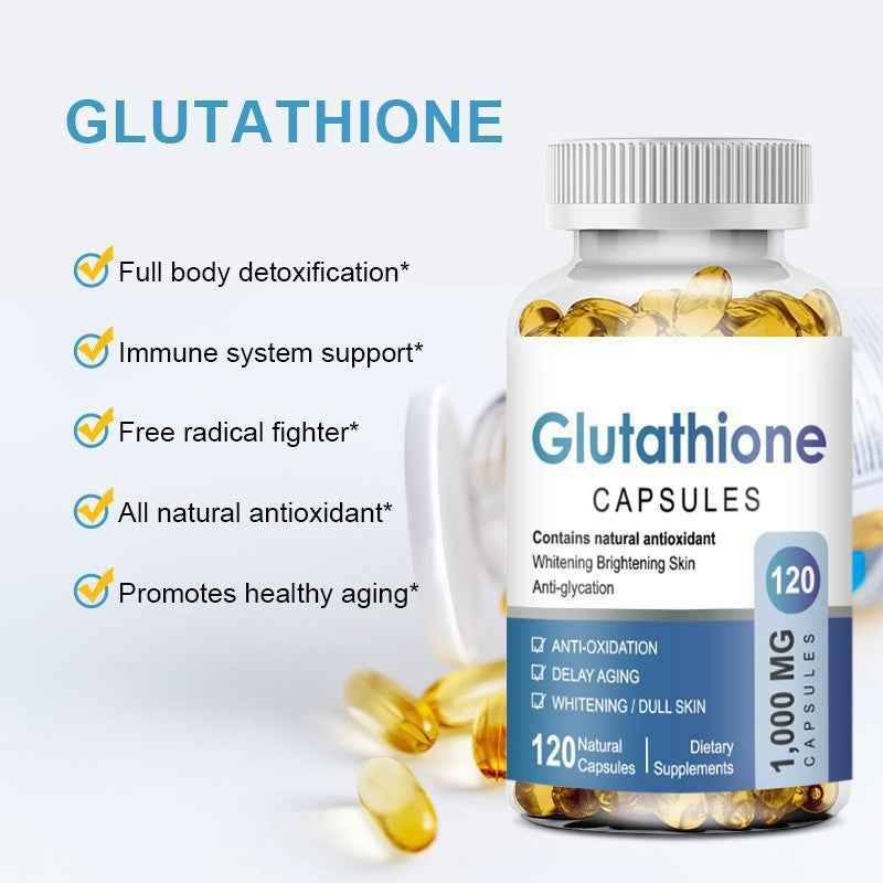 Glutathione Capsules 1000mg | Natural Antioxidant Skin Brightening Whitening Anti-Glycation & Anti-Aging | 120 Capsules | Organic Wellness Hub