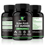 WinsTown Slim Plus Fat Burner 3 Pack Bundle | 180 Tablets | Healthy Detox | Green Tea and Capsimax Pepper Extract | Fat Breakdown | Appetite Suppressant | Metabolism Booster | Non GMO Gluten Free