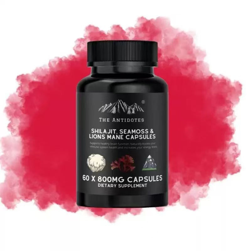 Shilajit Sea Moss & Lion's Mane Capsules 800mg - Brain, Energy & Daily Wellness Support | 60 Capsules | Organic Wellness Hub