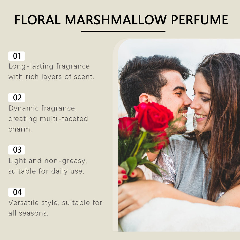 Roxelis Floral Marshmallow Perfume 50ml | Long-Lasting Sweet Floral Fragrance | Organic Wellness Hub