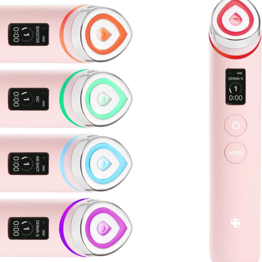 4-in-1 EMS LED Facial Lifting Device | Derma-S Skin Booster Air Shot Microcurrent Beauty Tool | Organic Wellness Hub
