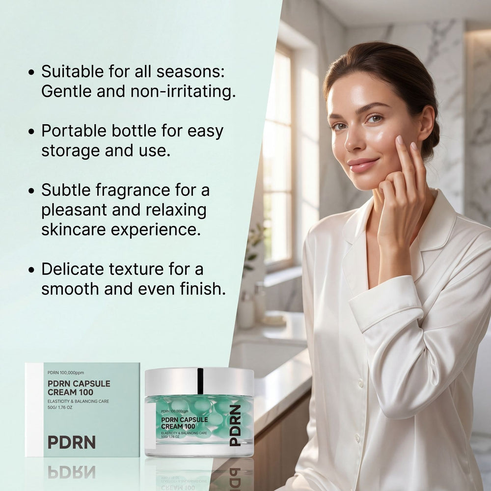 PDRN Capsule Cream 100 - 100,000ppm Elasticity & Balancing Face Cream (50g) | Organic Wellness Hub