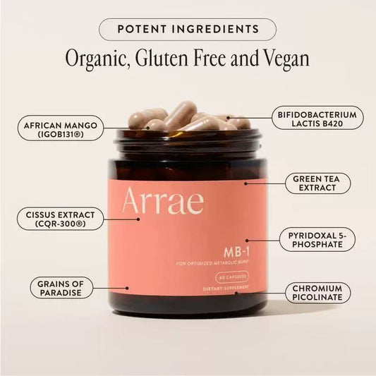 Arrae MB-1 Metabolic Support Capsules 60 Count | Metabolism & Energy Support | Organic Wellness Hub