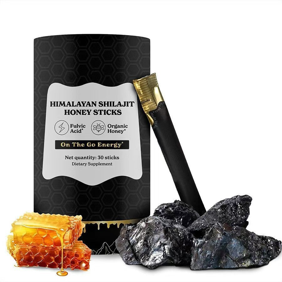 Himalayan Shilajit Honey Sticks - Organic Honey & Fulvic Acid Energy Support | 30 Sticks