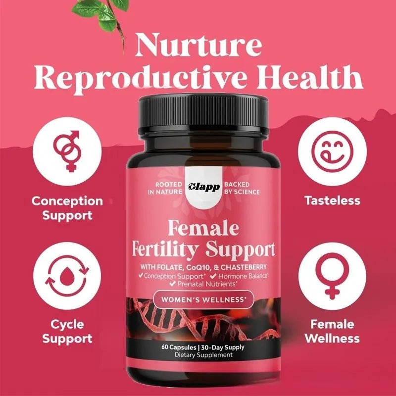 Female Fertility Support 3-Pack – Folate, CoQ10 & Chasteberry | Organic Wellness Hub