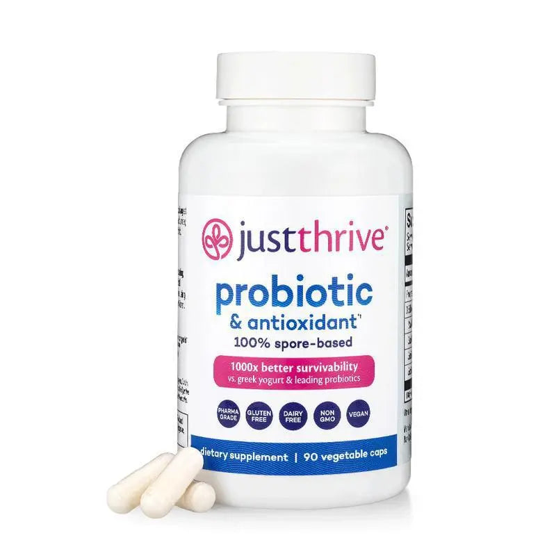 Just Thrive Probiotic & Antioxidant 3-Pack Bundle — 100% Spore-Based | 270 Veggie Caps | Best Value Gut Health Supplement | Lab Tested
