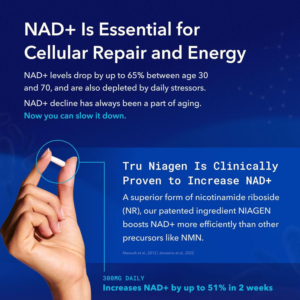 Tru Niagen 300mg NAD+ Supplement 90ct | Organic Wellness Hub