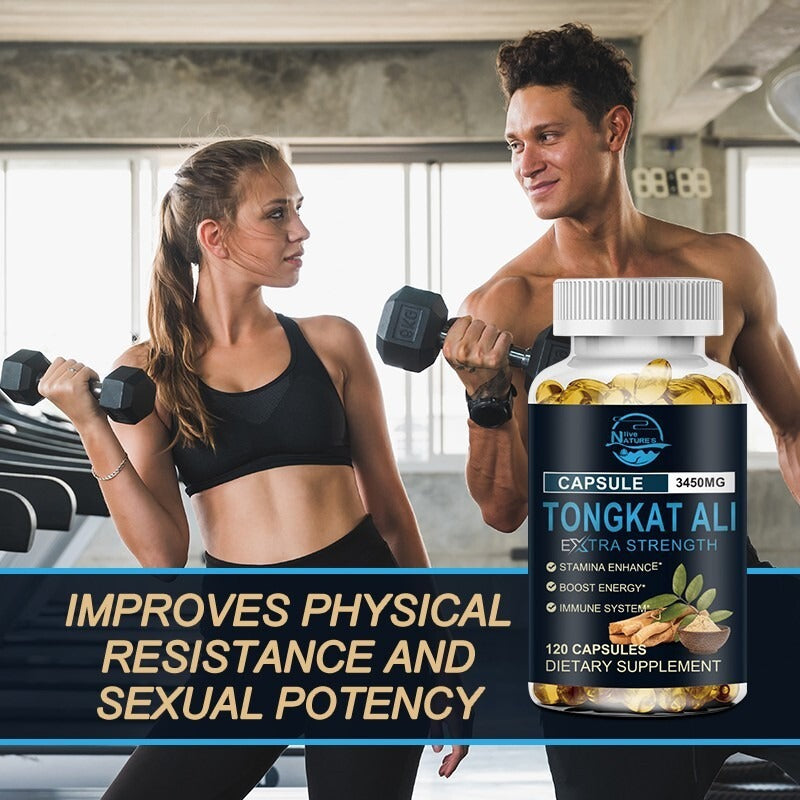 Tongkat Ali Extra Strength 3450mg | Stamina, Energy & Immune Support | Lab Tested | 120 Capsules | Organic Wellness Hub