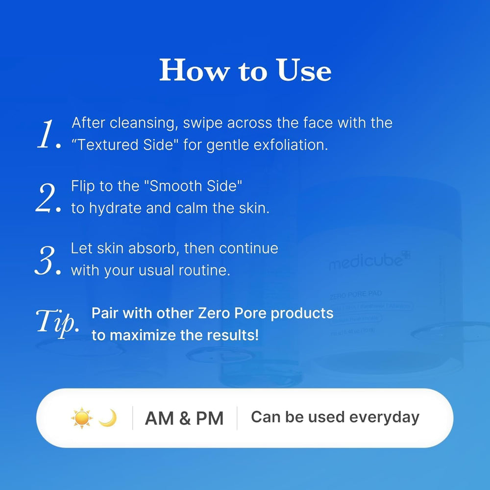Medicube Zero Pore Pad - AHA BHA Exfoliating Toner Pads with Panthenol & Hyaluronate, 70 Pads | Organic Wellness Hub