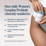 Happy V Women's Daily Prebiotic + Probiotic | 20 Billion CFUs | Vaginal & Digestive Health | pH Balance | 60 Vegan Capsules