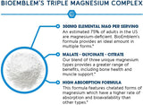 Triple Complex Magnesium Supplement 300mg | Malate + Glycinate + Citrate | High Absorption Veggie Caps | Organic Wellness Hub