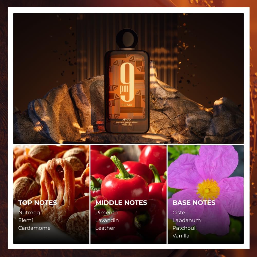 Afnan 9 PM Elixir Eau de Parfum 100ml | Long-Lasting Luxury Men's Fragrance | Organic Wellness Hub