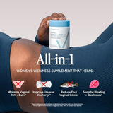 Happy V Women's Daily Prebiotic + Probiotic | 20 Billion CFUs | Vaginal & Digestive Health | pH Balance | 60 Vegan Capsules