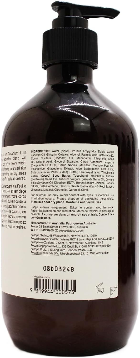 Aesop Geranium Leaf Body Balm 500ml | Authentic Skincare - Organic Wellness Hub USA