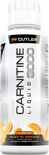 Cutler Carnitine 3000 Liquid 3-Pack | Buzz'in Orange | 93 Servings | Lab Tested | Organic Wellness Hub