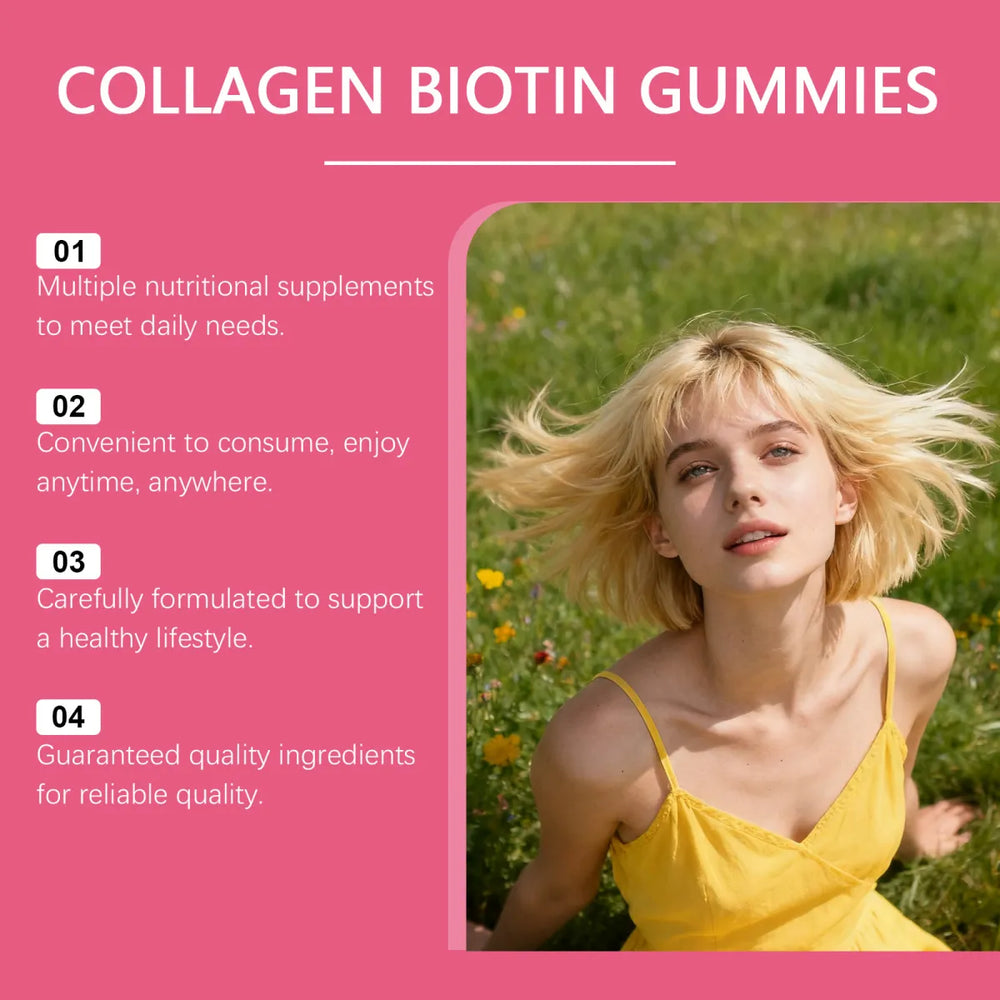 Bushaid Collagen Biotin Gummies 3-Pack Bundle 2000mg | Hyaluronic Acid, Biotin, Vitamins C & E | Skin Hair Nails & Joint Support | 180 Gummies | Organic Wellness Hub