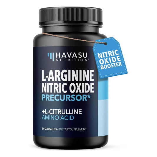 L-Arginine Nitric Oxide Booster with L-Citrulline ? Amino Acid Performance Support | 60 Capsules | Organic Wellness Hub