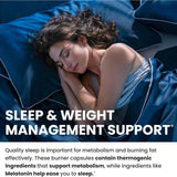 Sleep + Burn Premium Night Time Fat Burner - 60 Capsules | Sleep Aid & Metabolism Support | Organic Wellness Hub