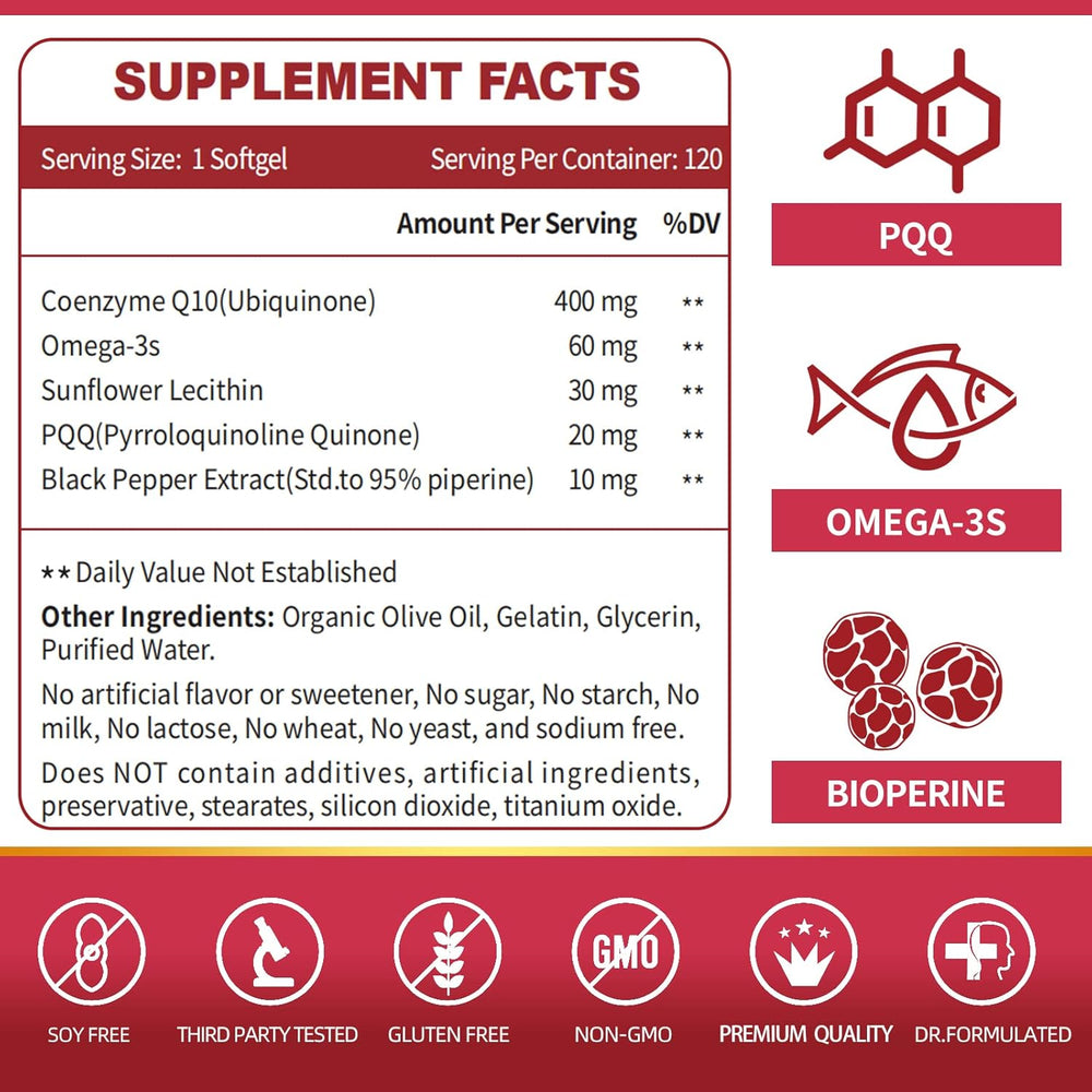 Ultra CoQ10 100mg Softgels (120 Count) - 3X Better Absorption, Cardiologist Recommended | Organic Wellness Hub
