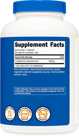 Nutricost Glutathione Reduced Form 500mg 240 Capsules (3 Pack) – 720 Capsules Total | Antioxidant Supplement | Organic Wellness Hub